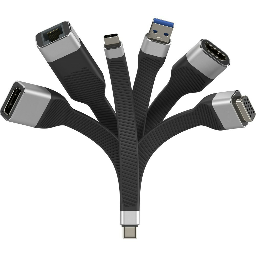 Techly USB-C Stecker zu Displayport Buchse kurz flaches FPC Kabel, Ansicht 2