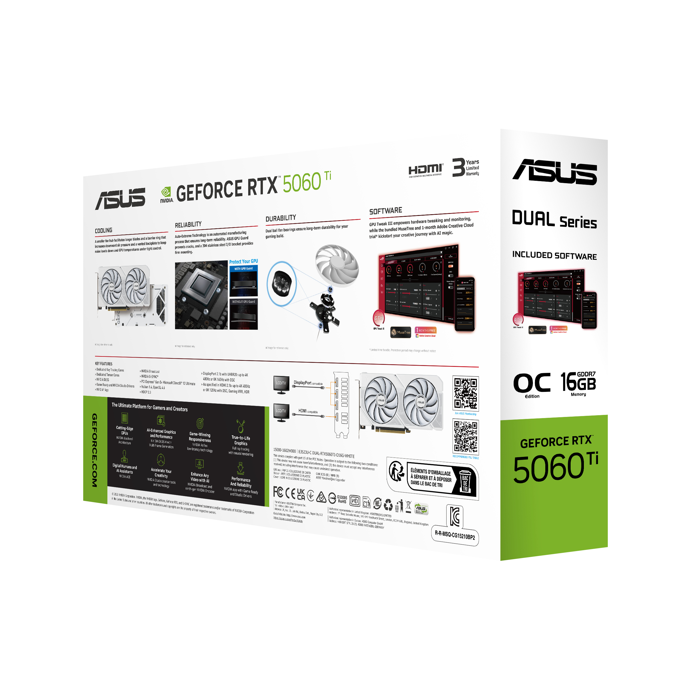 ASUS Dual - White OC Edition - Grafikkarten - GeForce RTX 5060 Ti, Ansicht 4