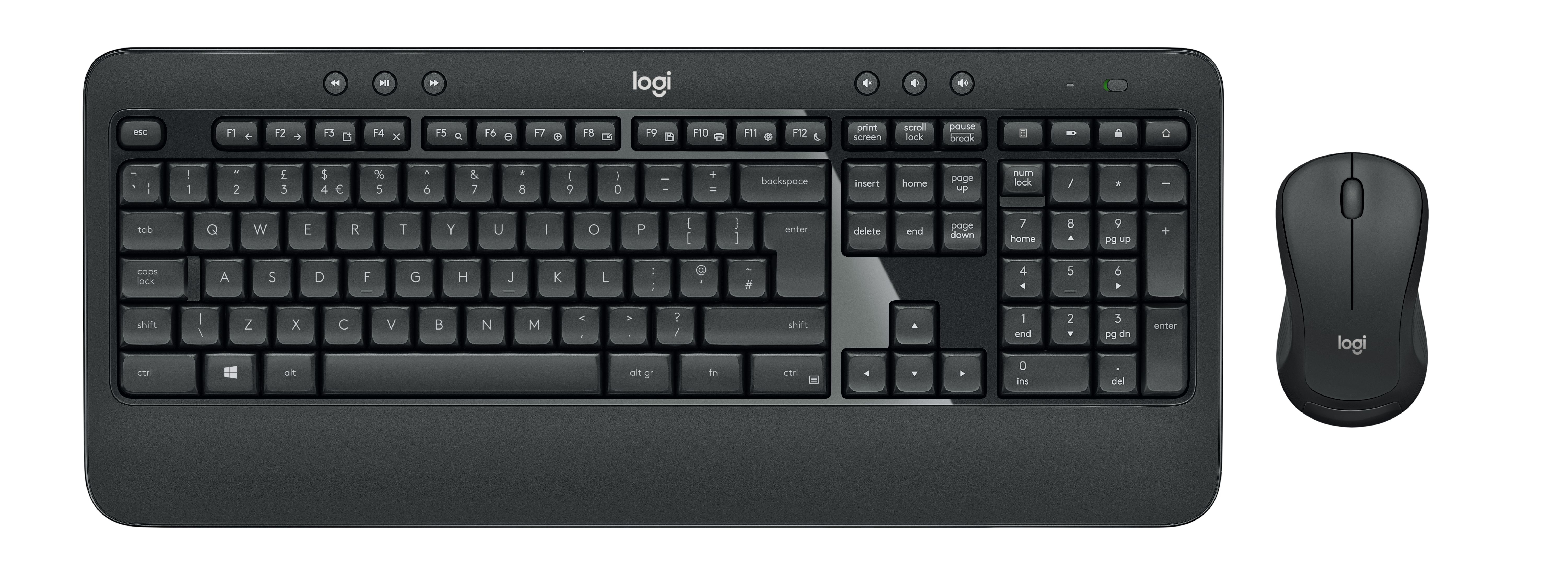 Logitech Advanced MK540 - Kabellos - USB - Membran Key Switch - QWERTZ - Schwarz - Weiß - Maus enthalten