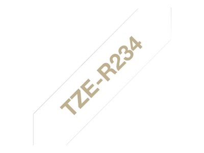 Brother TZe-R234 - Gold auf Weiß - Rolle (1,2 cm x 4 m), Ansicht 3