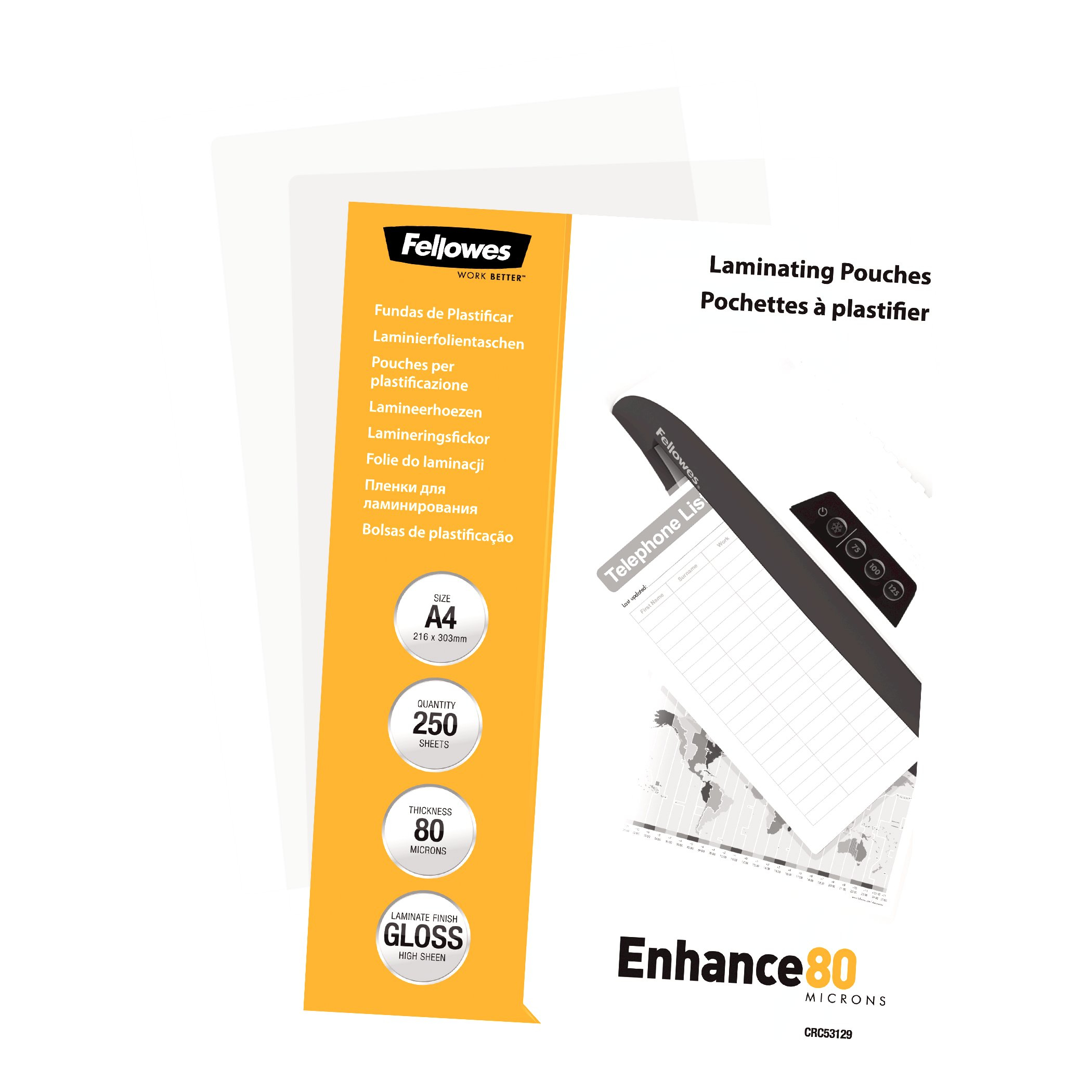 Fellowes Laminating Pouches - 80 Mikron - 250er-Pack, Ansicht 2