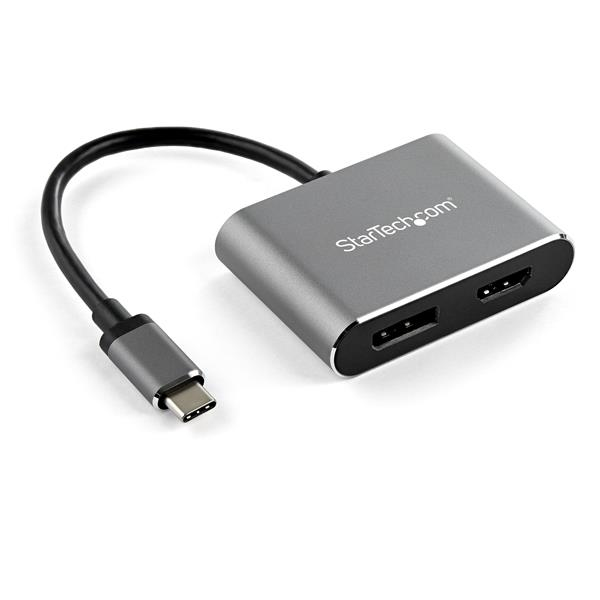 StarTech.com USB-C-Multiport Adapter - HDMI oder DisplayPort - 4K 60Hz, USB Typ-C, HDMI-Ausgang, DisplayPorts ausgang, 3840 x 2160 Pixel