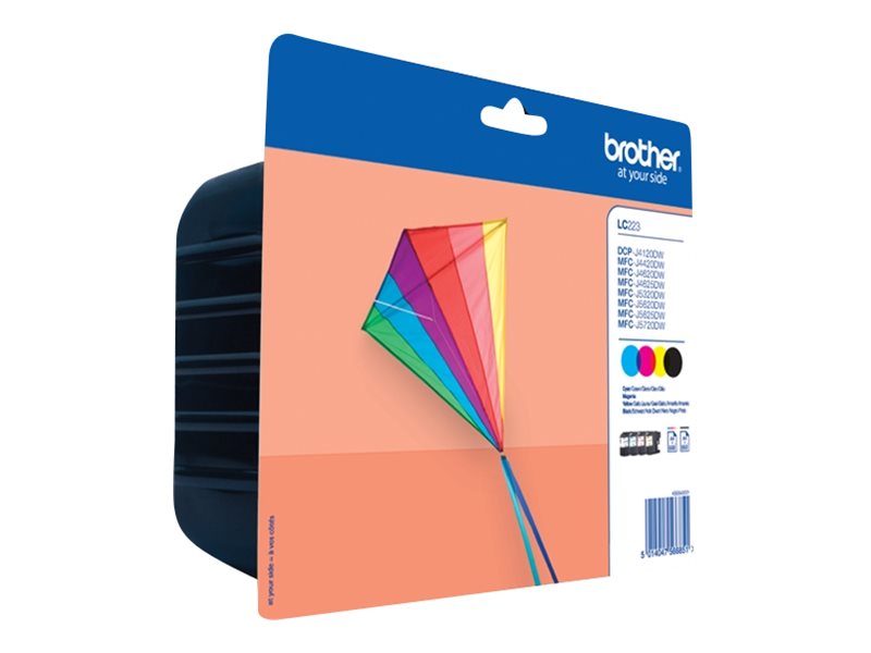 Brother LC223 - 4er-Pack - Schwarz, Gelb, Cyan, Magenta, Ansicht 3