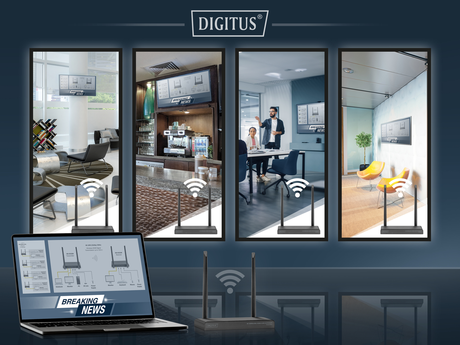 DIGITUS 4K Wireless HDMI KVM Extender Set, 150 m, Ansicht 4