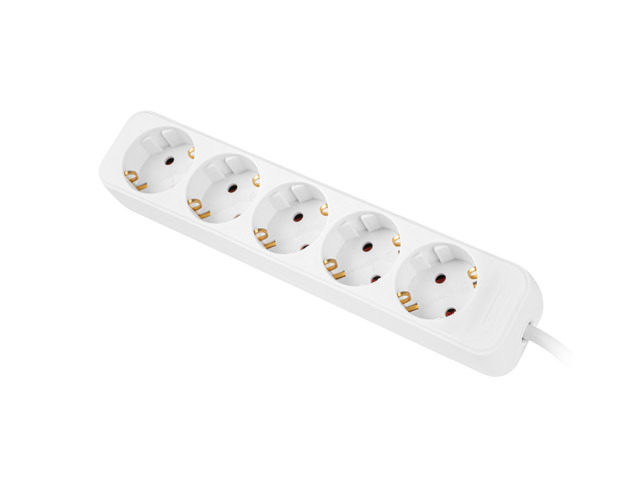 Lanberg Steckdosenleiste 5x Schuko Kupfer weiß - Steckdosenleiste, Ansicht 3