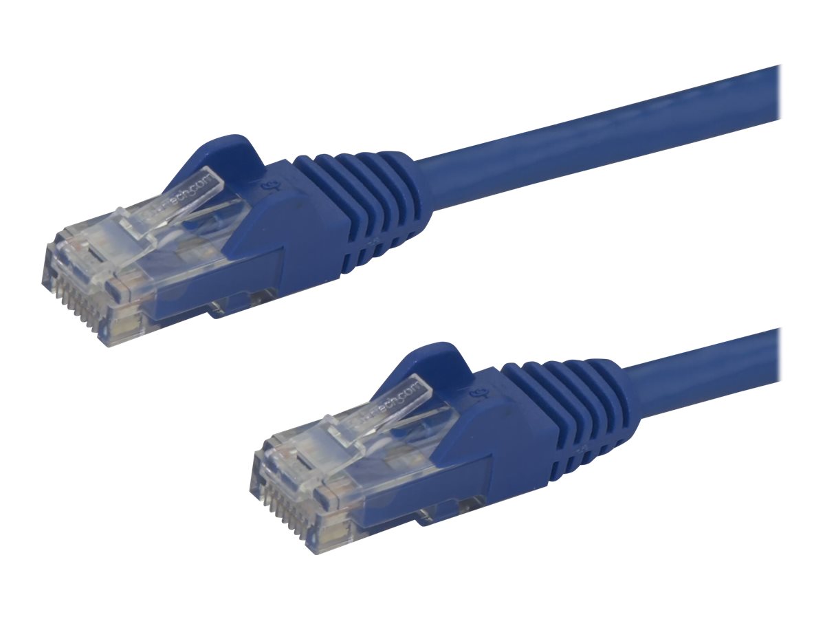 StarTech.com 15m CAT6 Ethernet Cable, 10 Gigabit Snagless RJ45 650MHz 100W PoE Patch Cord, CAT 6 10GbE UTP Network Cable w/Strain Relief, Blue, Wiring is UL Certified/TIA - Category 6 - 24AWG (N6PATC15MBL)
