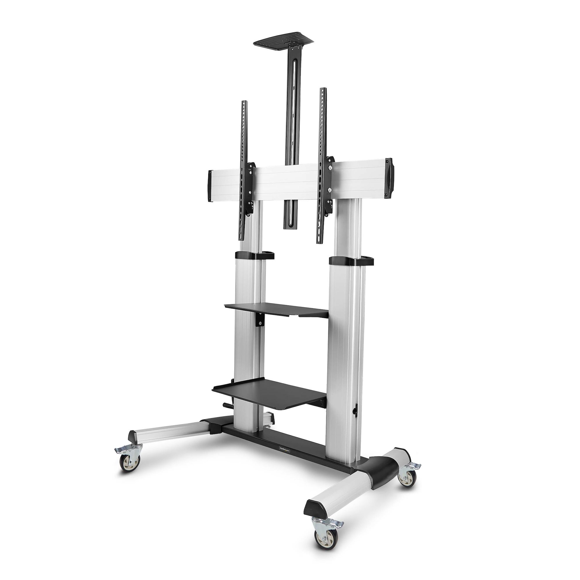 StarTech.com Rolling TV Cart/Stand On Wheels, Bis zu 100 kg - Wagen - für Flachbildschirm zwischen 60 und 100, Ansicht 2