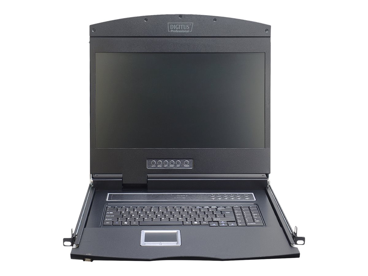 DIGITUS 19" LCD KVM-Konsole, 1-Port VGA, türkische Tastatur