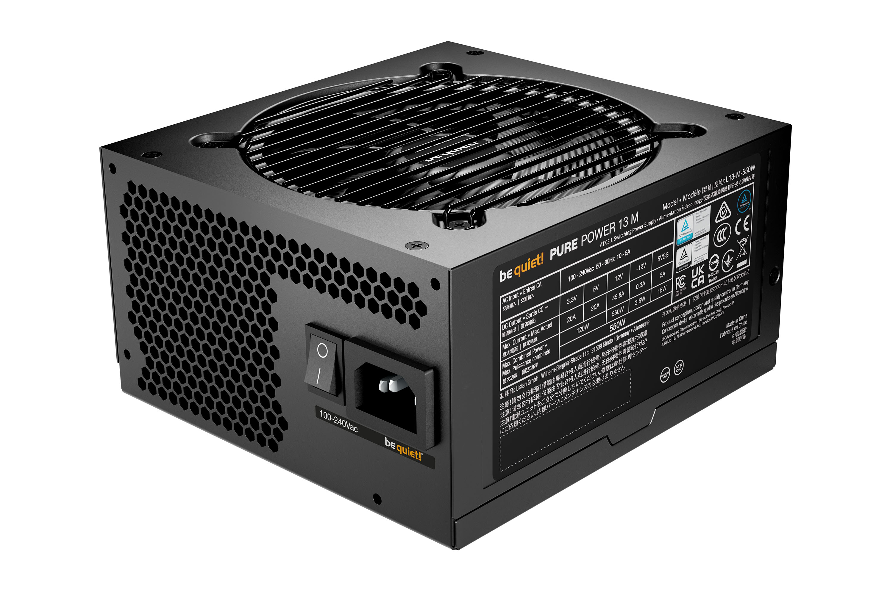 Be Quiet! Netzteil Pure Power 13 M - PC-/Server Netzteil - ATX - 550 W, Ansicht 4