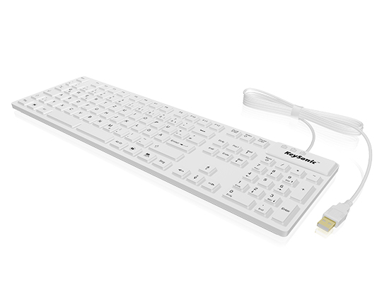 ICY BOX KeySonic KSK-8030 IN - Tastatur - USB - TL: Deutsch, QWERTZ - Weiß, Ansicht 2