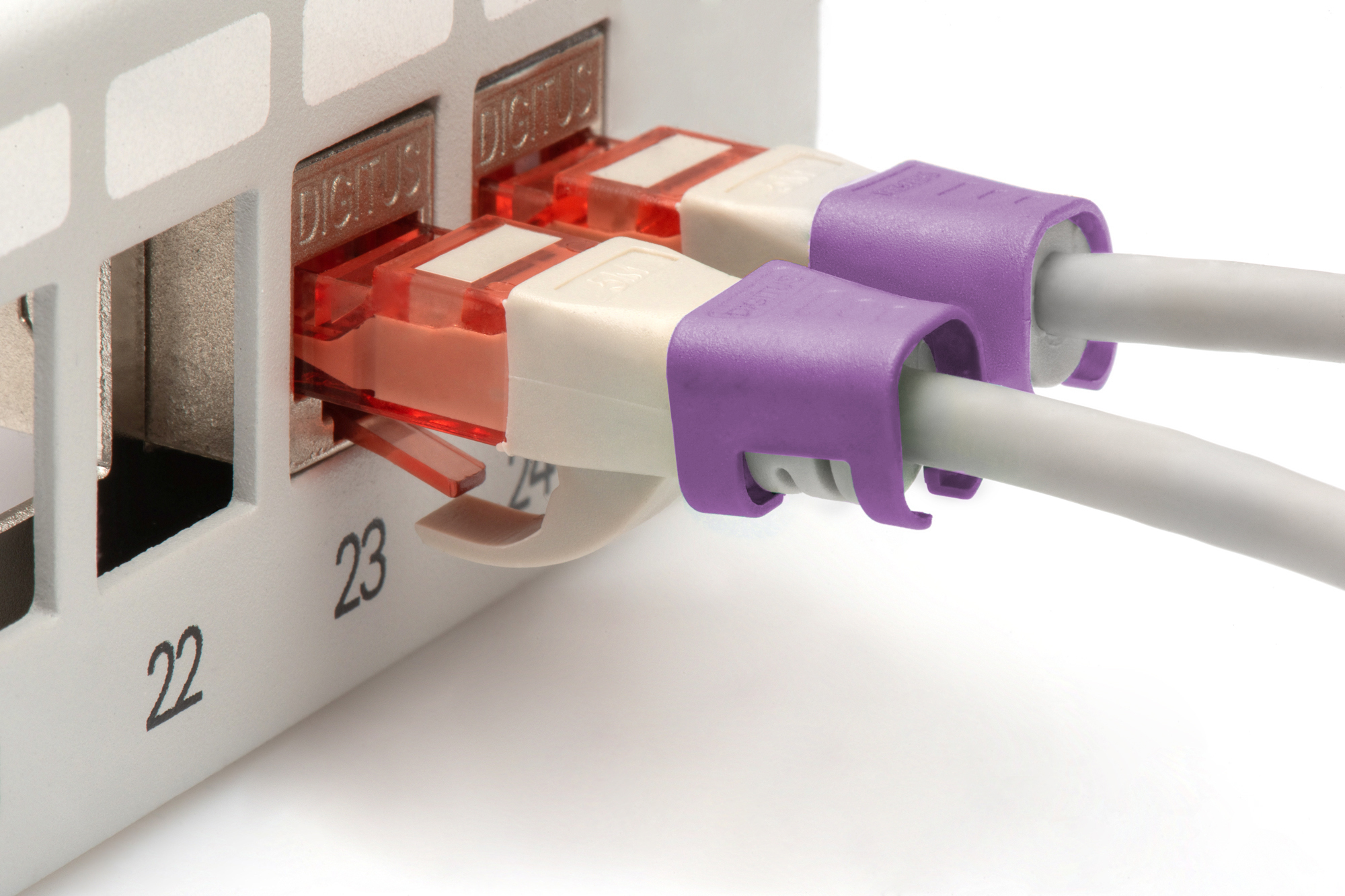 DIGITUS Farbclips für Patchkabel 100 Stk. Violett - Kabel - Netzwerk, Ansicht 3