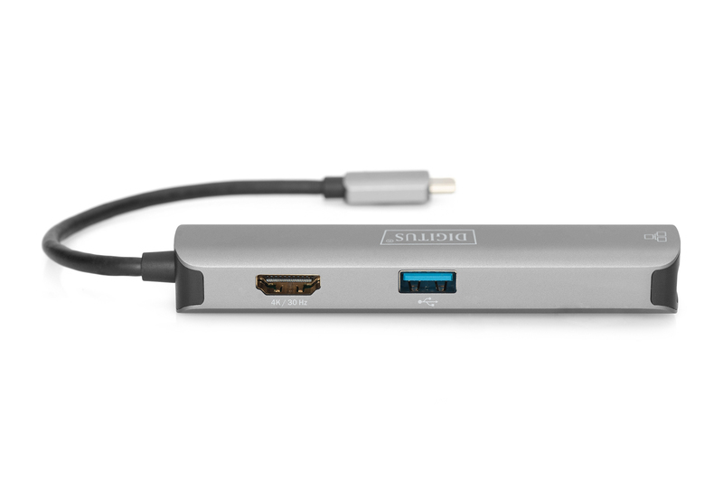 DIGITUS | USB-C Dock,5-Port,HDMI(4K/30Hz) USB-AX3/RJ45