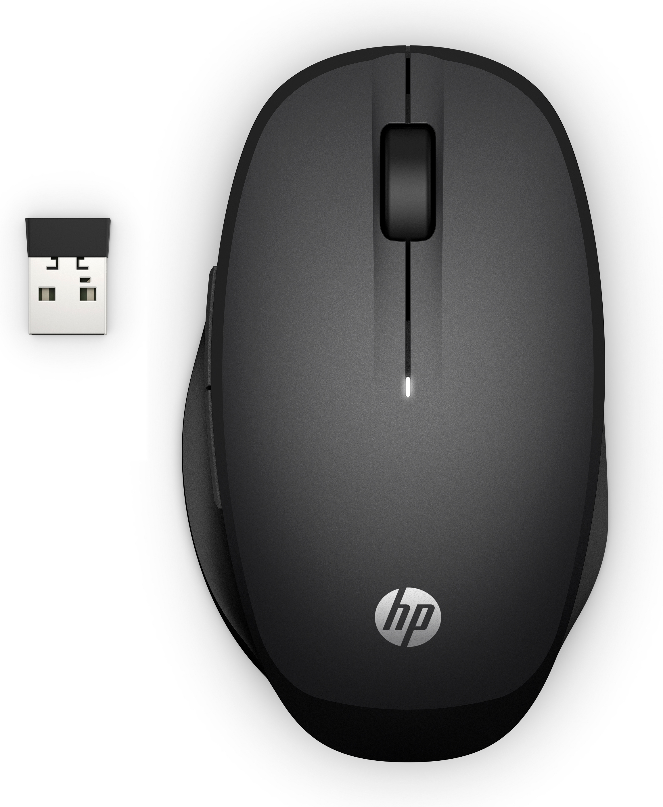 HP Dual-Mode-Maus, rechts, Optisch, RF Wireless, 3600 DPI, Schwarz