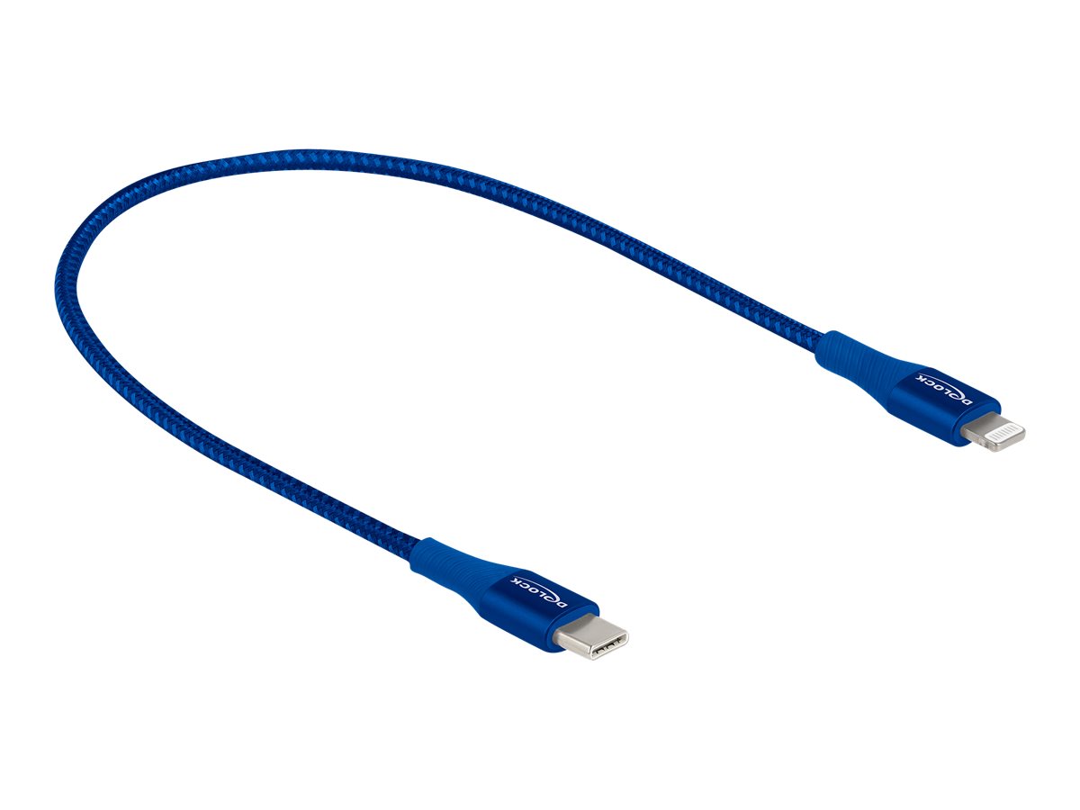 Delock Daten- und Ladekabel USB Type-C zu Lightning für iPhone , iPad und iPod blau 0,5 m MFi