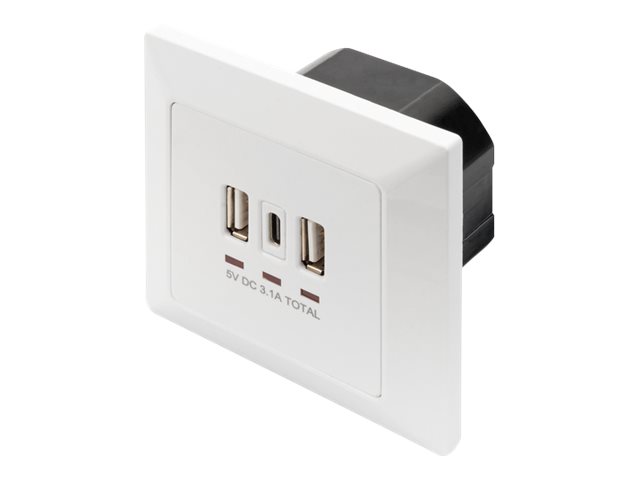 DIGITUS Steckdose mit USB A & USB-C Ports, Unterputz-Montage