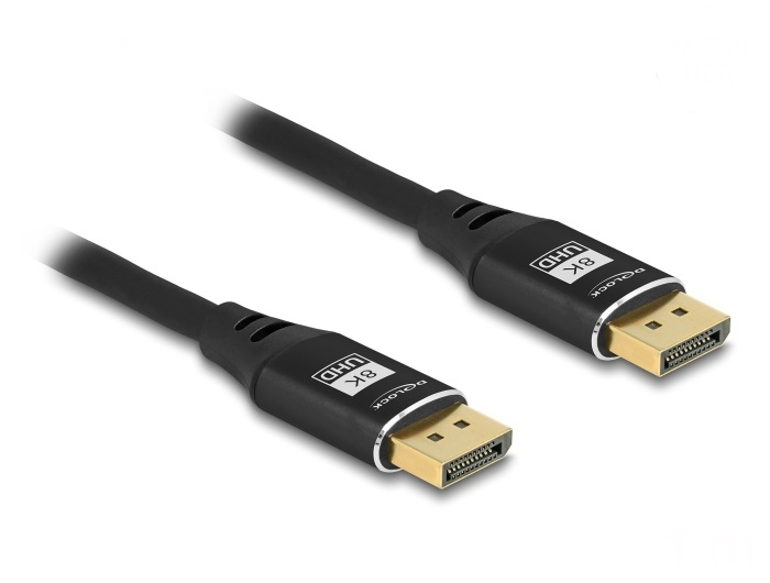 Delock DisplayPort Kabel 8K 60 Hz 5 m schwarz Metall, Ansicht 2