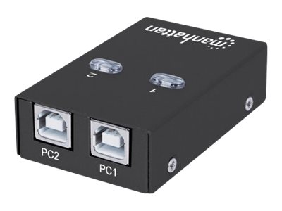 Manhattan USB-A Automatic Sharing Switch, 2x USB-B Ports, 480 Mbps (USB 2.0)