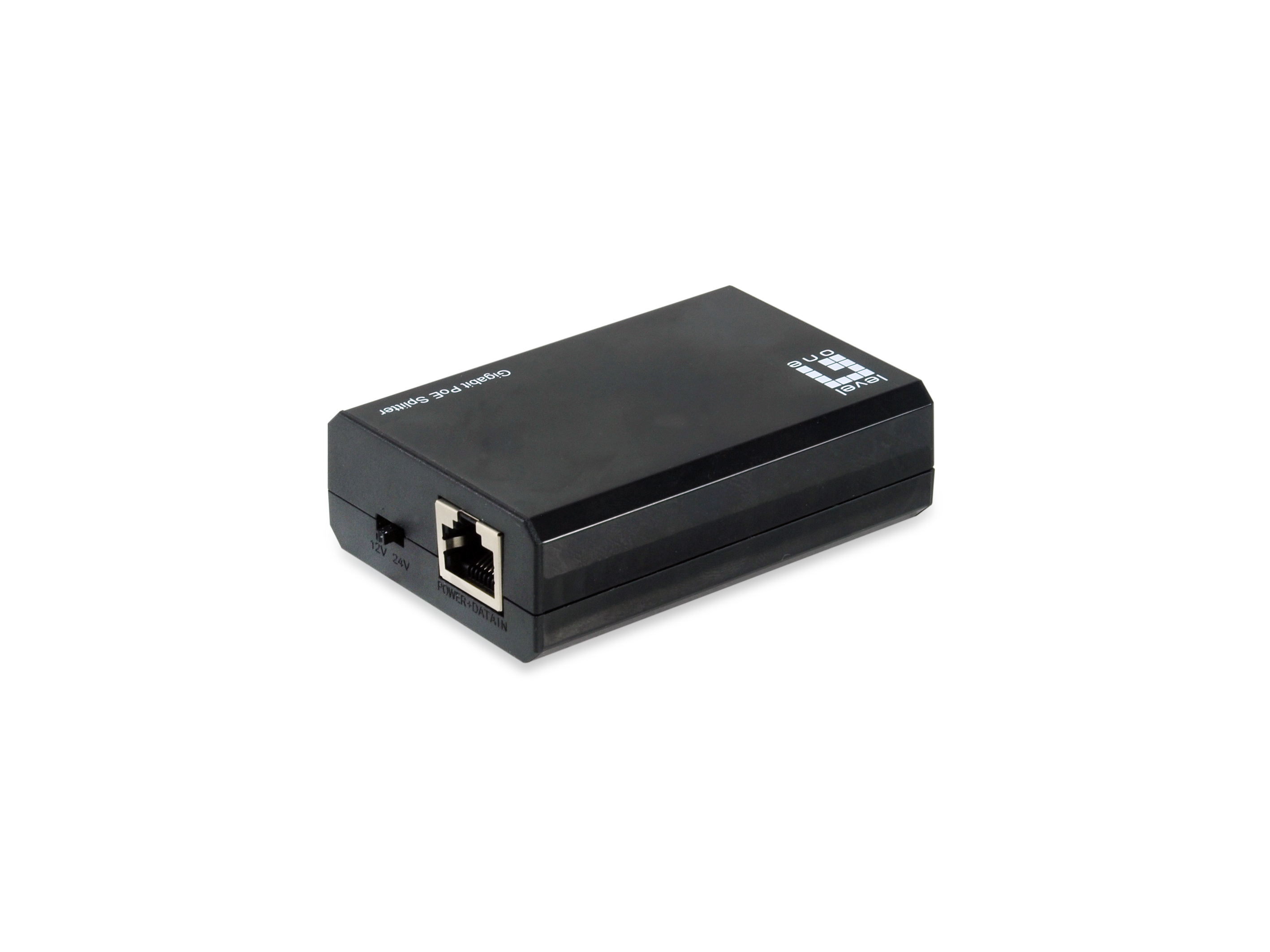 LevelOne Gigabit IEEE802.3bt PoE Splitter - IEEE 802.3af - 10/100/1000Base-T(X) - Schwarz - China - 12V - 24V - 60 W, Ansicht 2