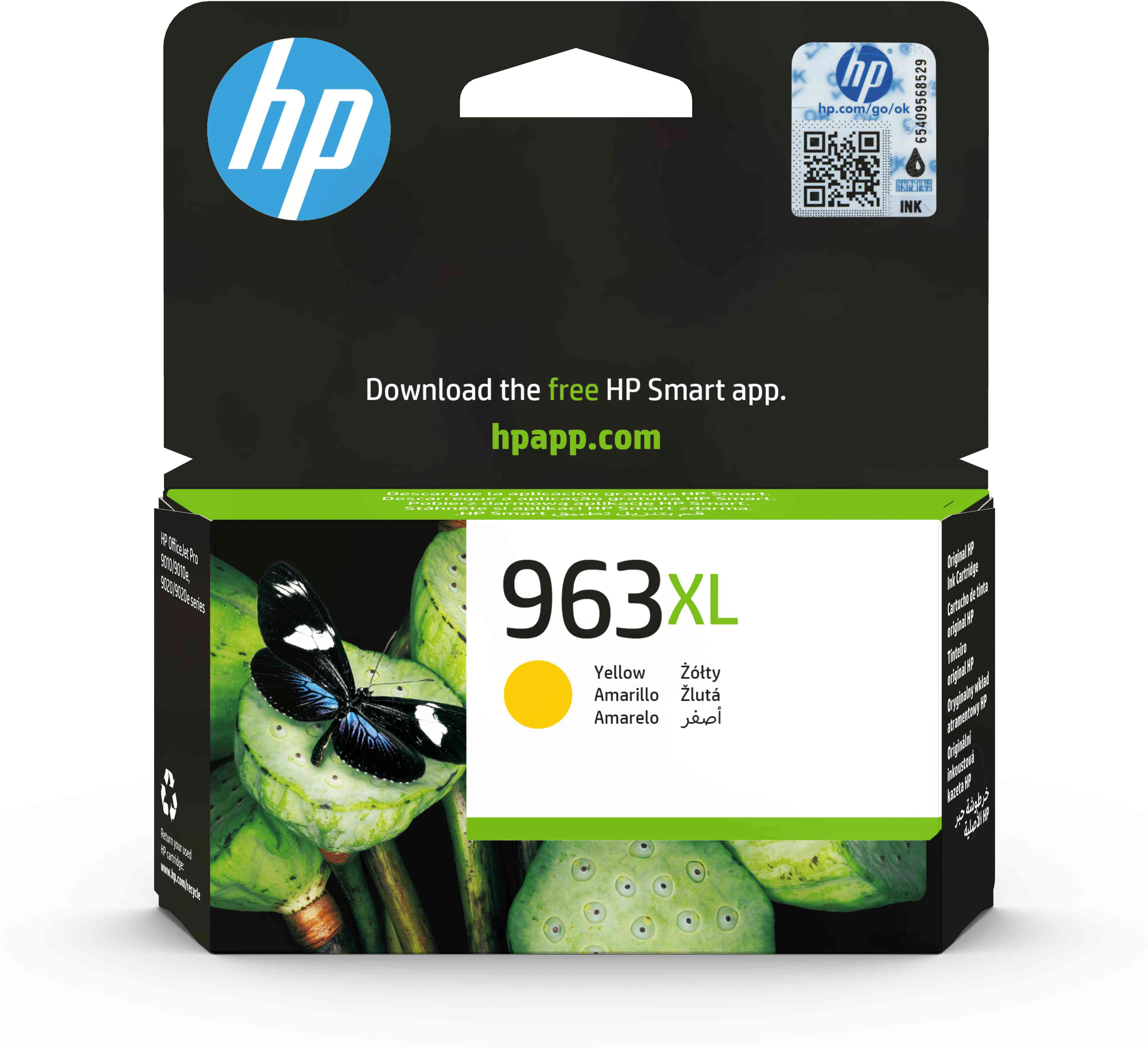 HP 963XL Gelb Original Druckerpatrone mit hoher Reichweite, Hohe (XL-) Ausbeute, Tinte auf Pigmentbasis, 22,92 ml, 1600 Seiten, 1 Stück(e)