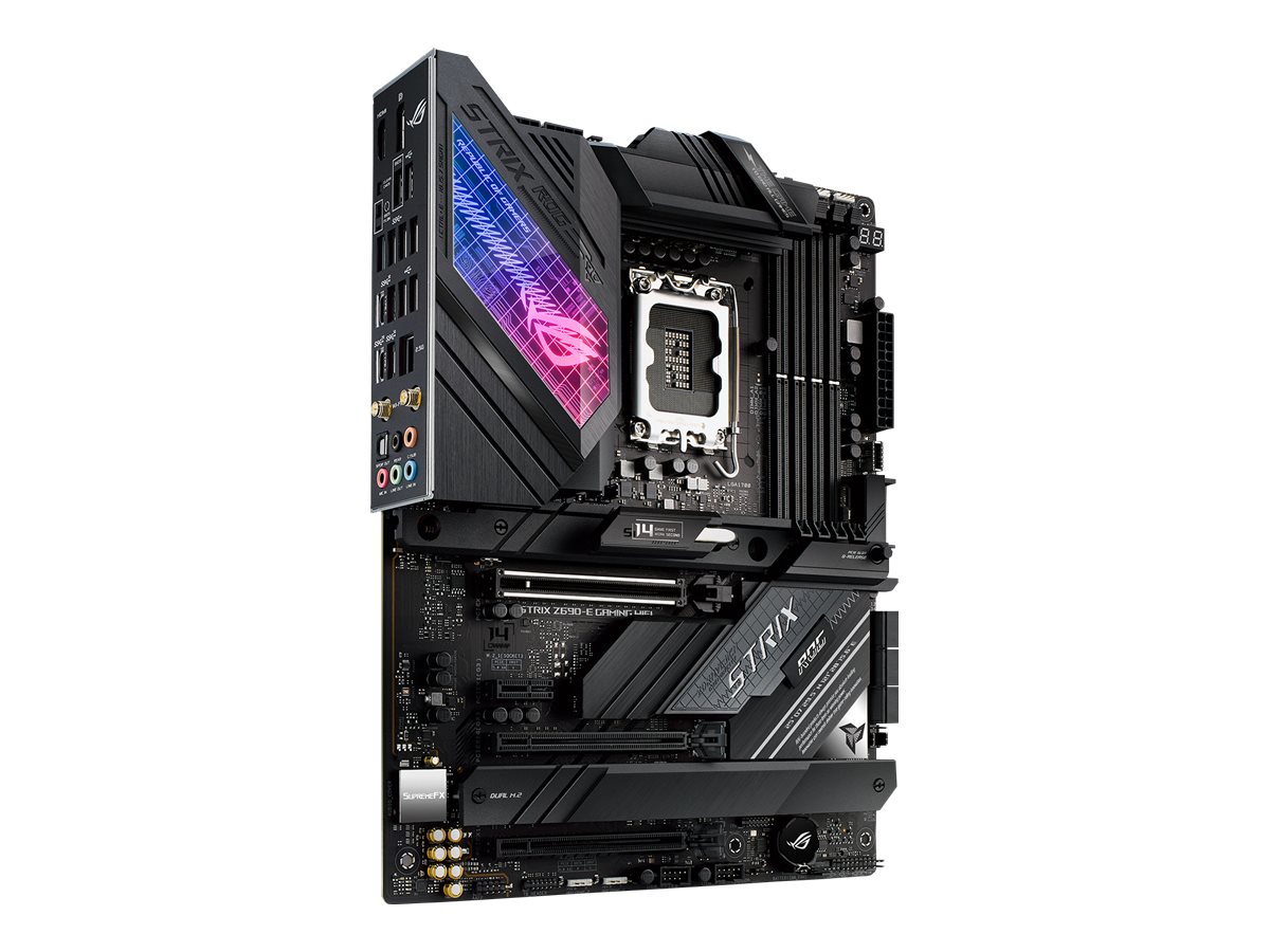 ASUS ROG STRIX Z690-E GAMING WIFI - Motherboard - ATX - LGA1700-Sockel - Z690 Chipsatz - USB-C Gen 2x2 USB-C Gen2 USB 3.2 Gen 1 USB 3.2 Gen 2 - 2.5 Gigabit LAN Wi-Fi Bluetooth - Onboard-Grafik (CPU erforderlich)