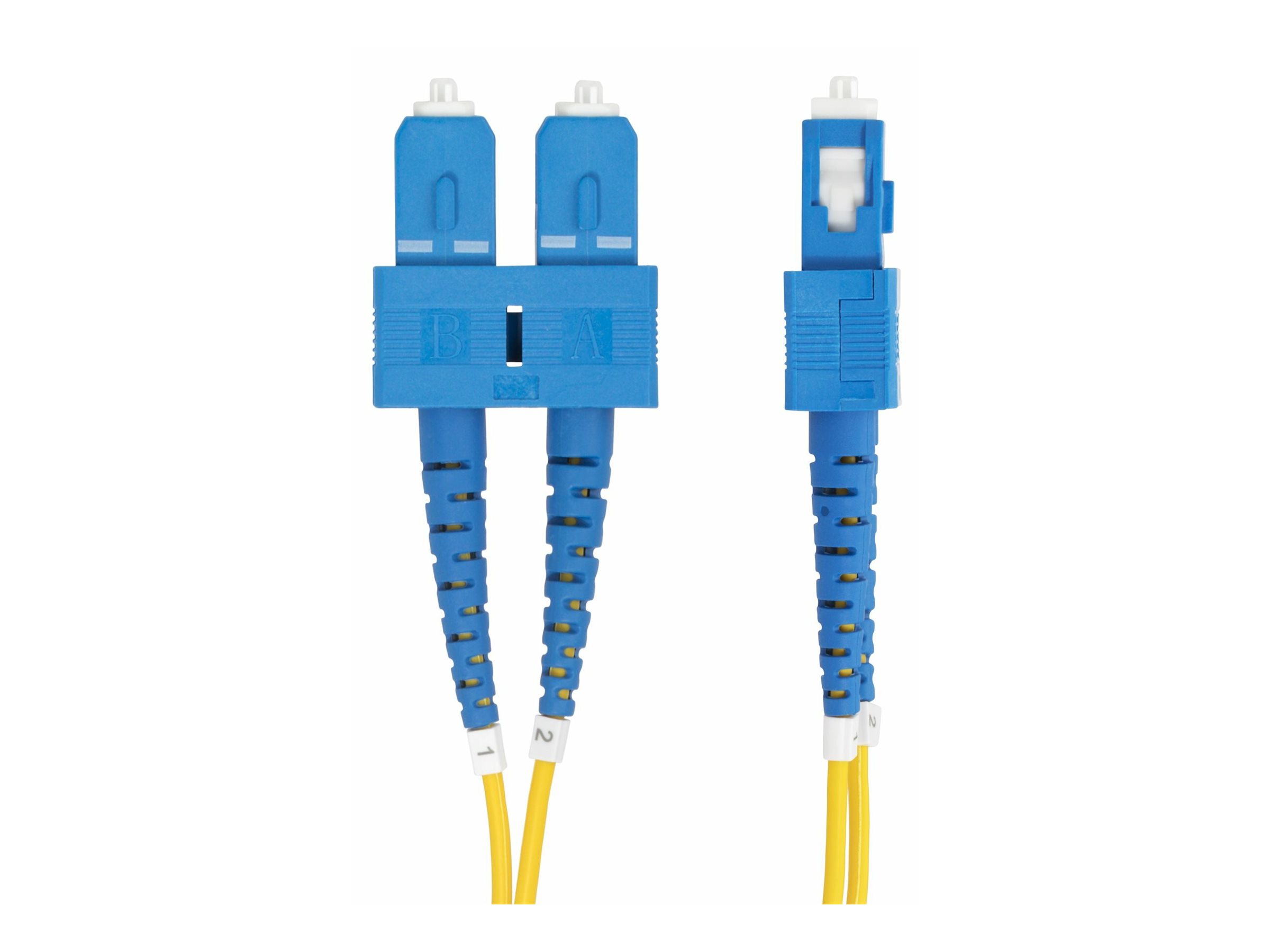 StarTech.com 30m (98.4ft) SC to SC (UPC) OS2 Single Mode Duplex Fiber Optic Cable 9125µm Laser Optimized 40G100G Zipcord Bend Insensitive Low Insertion Loss - LSZH Fiber Patch Cord (SMDOS2SCSC30M)