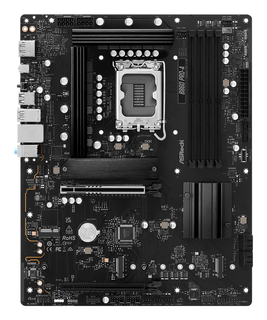 ASRock B860 Pro-A - Motherboard - ATX - LGA1851-Sockel - B860 Chipsatz, Ansicht 3