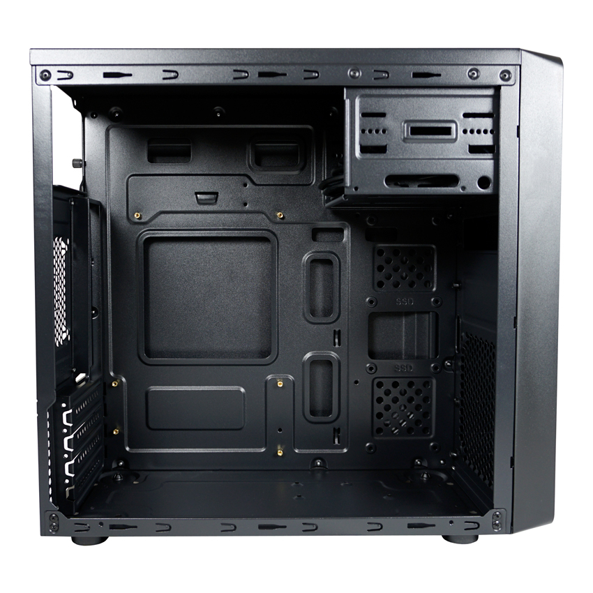 LC-Power Gehäuse Micro-ATX 2017MB black USB3.2/Audio o.Netzteil, Ansicht 3