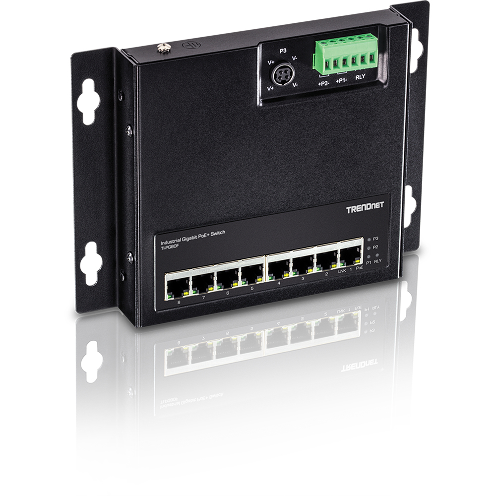 TRENDnet TI-PG80F - Industrial - Switch - unmanaged - 8 x 10/100/1000 (PoE+), Ansicht 2