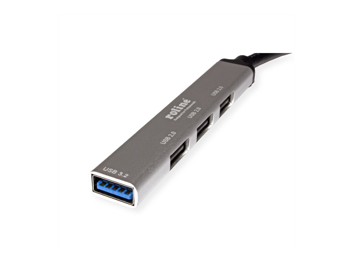 ROLINE USB3.2 Gen1 Hub 4x USB-A 1x 3.0+3x 2.0 Typ C Kabel, Ansicht 4
