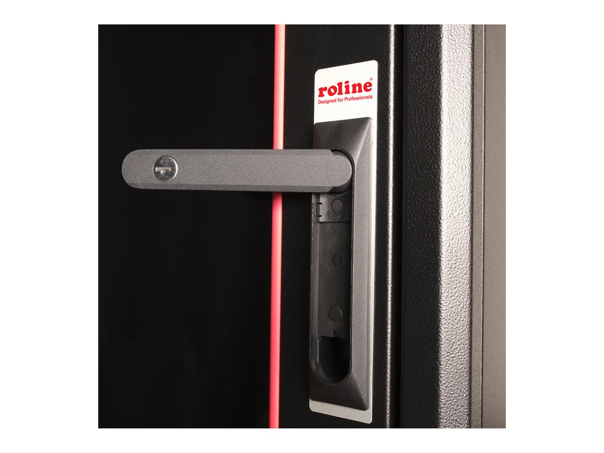 ROLINE 19 Zoll Netzwerkschrank Basic 32 600x600 BxT Glastür schwarz, Ansicht 3