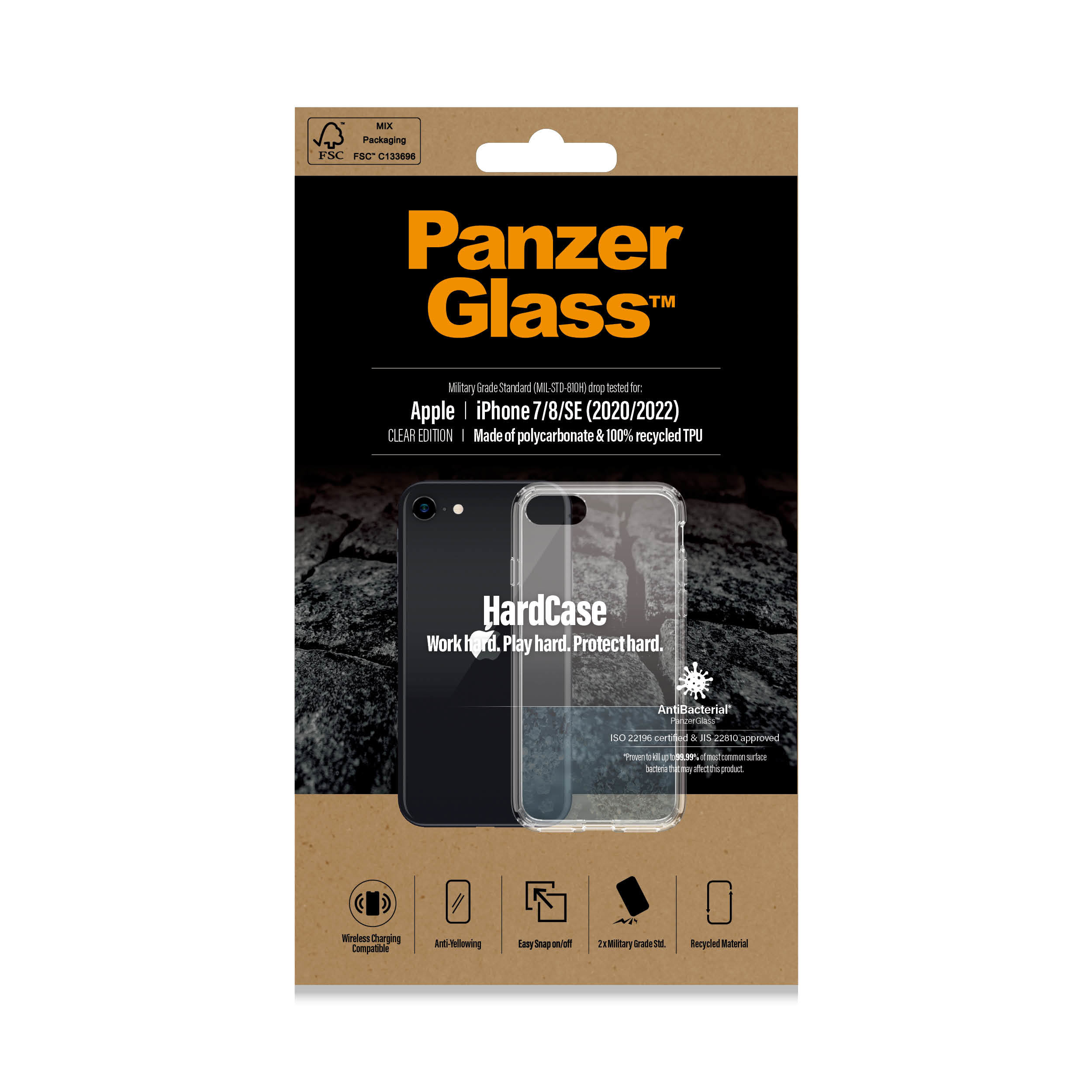 PanzerGlass HardCase Clear Edition - Hintere Abdeckung für Mobiltelefon - antibakteriell - Polycarbonat, 100 % recycelt, Ansicht 4