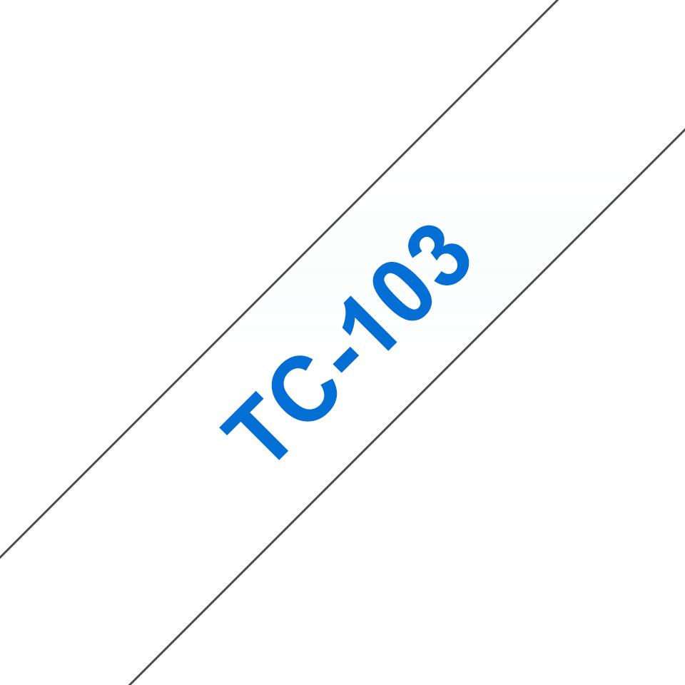 Brother TC103 - 12 mm x 7.7 m - blau auf durchsichtig, Ansicht 2