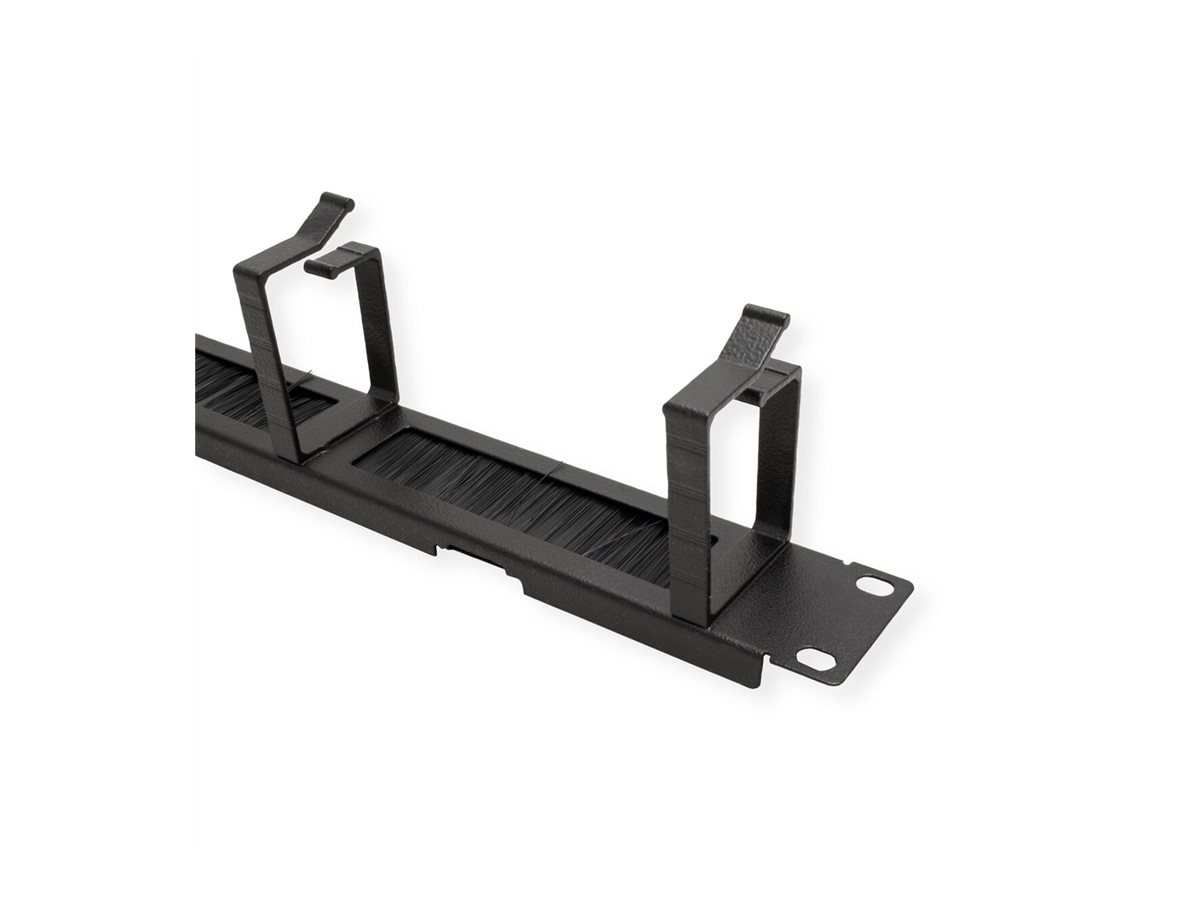 ROLINE 19 Zoll Rangierpanel 1 HE mit Bürstenleiste 44x60mm schwarz, Ansicht 2
