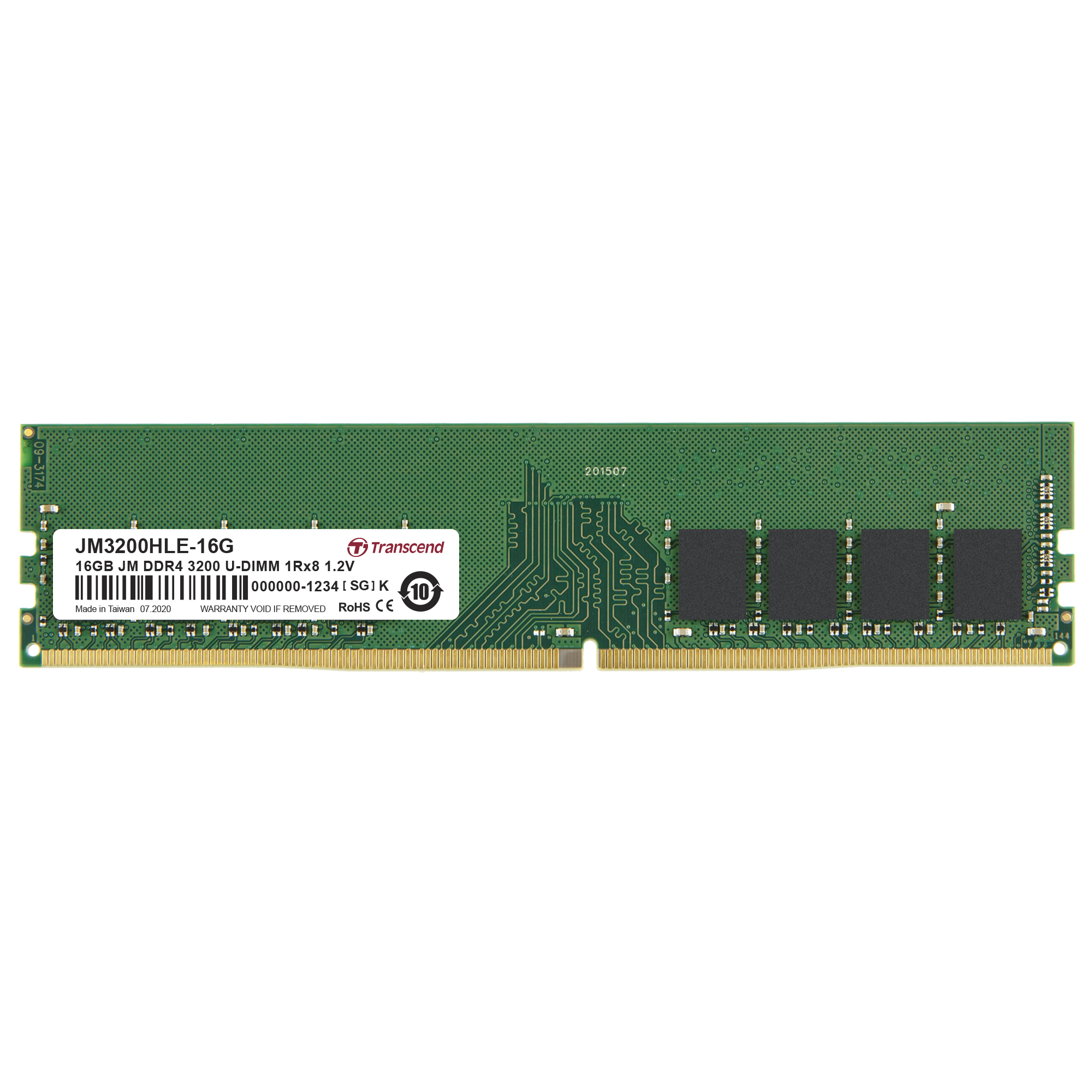 Transcend JetRAM - DDR4 - Modul - 16 GB - DIMM 288-PIN - 3200 MHz, Ansicht 2