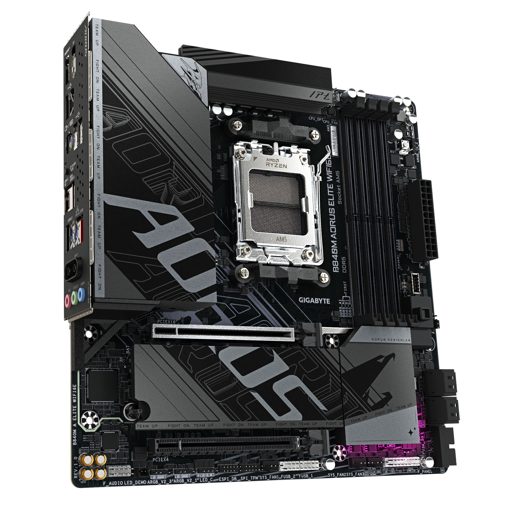 Gigabyte AORUS B840M ELITE WIFI6E - Motherboard - micro ATX - Socket AM5 - AMD B840 Chipsatz - USB 3.2 Gen 2…, Ansicht 3