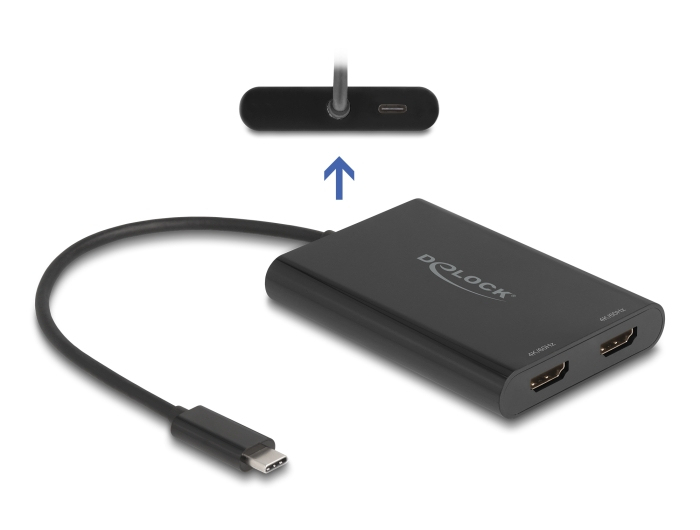 Delock Adapter USB Type-C zu 2 x HDMI 4K 60 Hz mit DisplayLink Grafik und, Ansicht 2