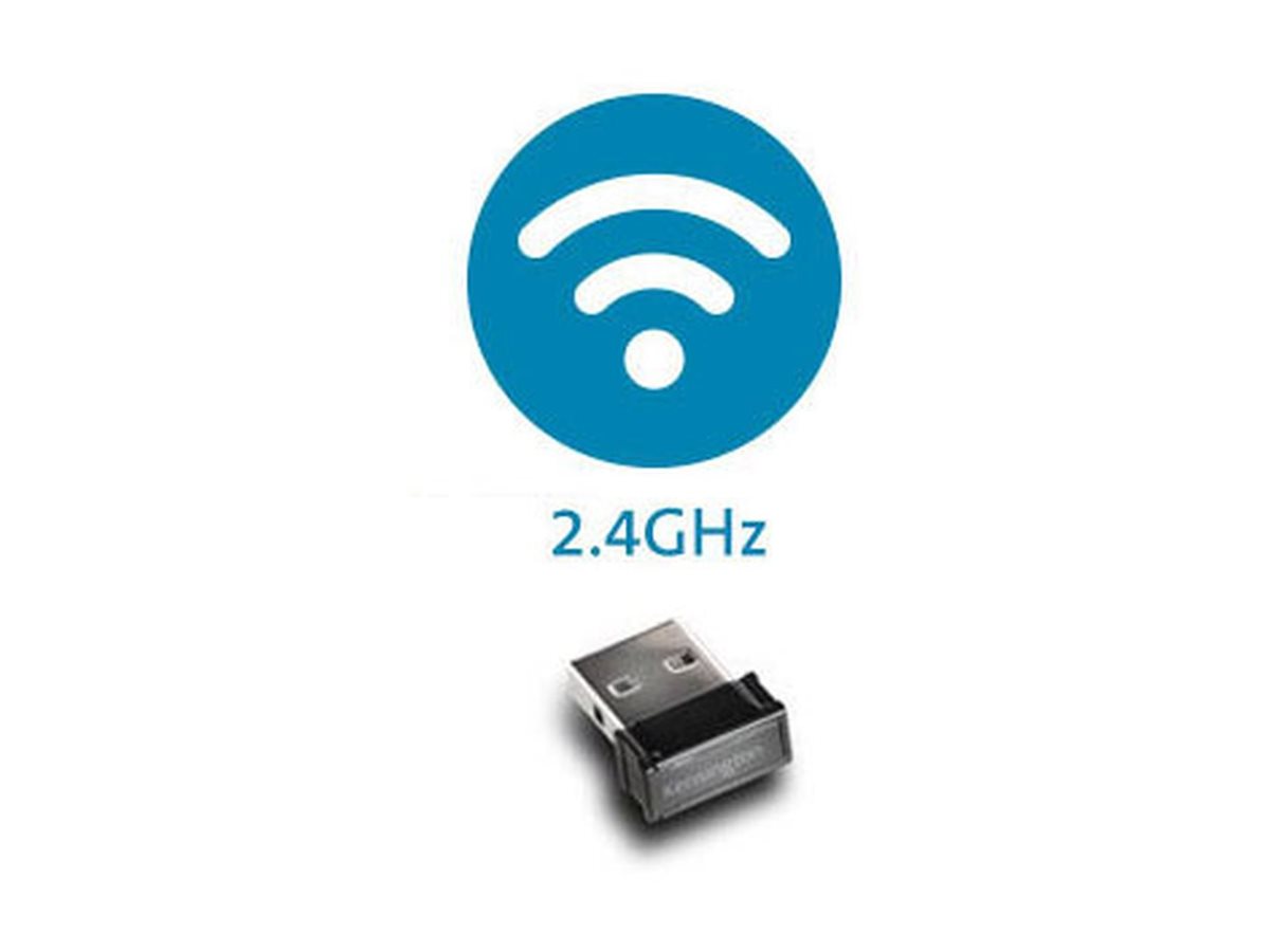 Kensington Wireless ValuMouse - Maus - rechts- und linkshändig - optisch - 3 Tasten - kabellos - 2.4 GHz - kabelloser Empfänger (USB)