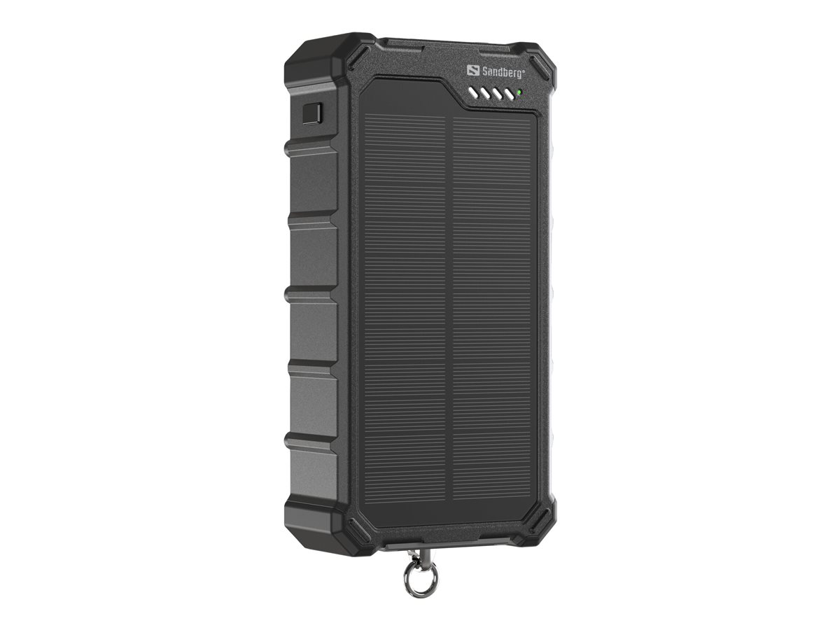 SANDBERG Active CampLED - Solar-Powerbank - 20000 mAh - 74 Wh - 20 Watt - 3 A - PD/PPS - 3 Ausgänge (2 x USB-C, USB), Ansicht 3