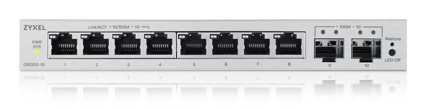 ZyXEL GS1200-10 v3 2 x SFP web smart - Switch - Switch - 1 Gbps, Ansicht 4