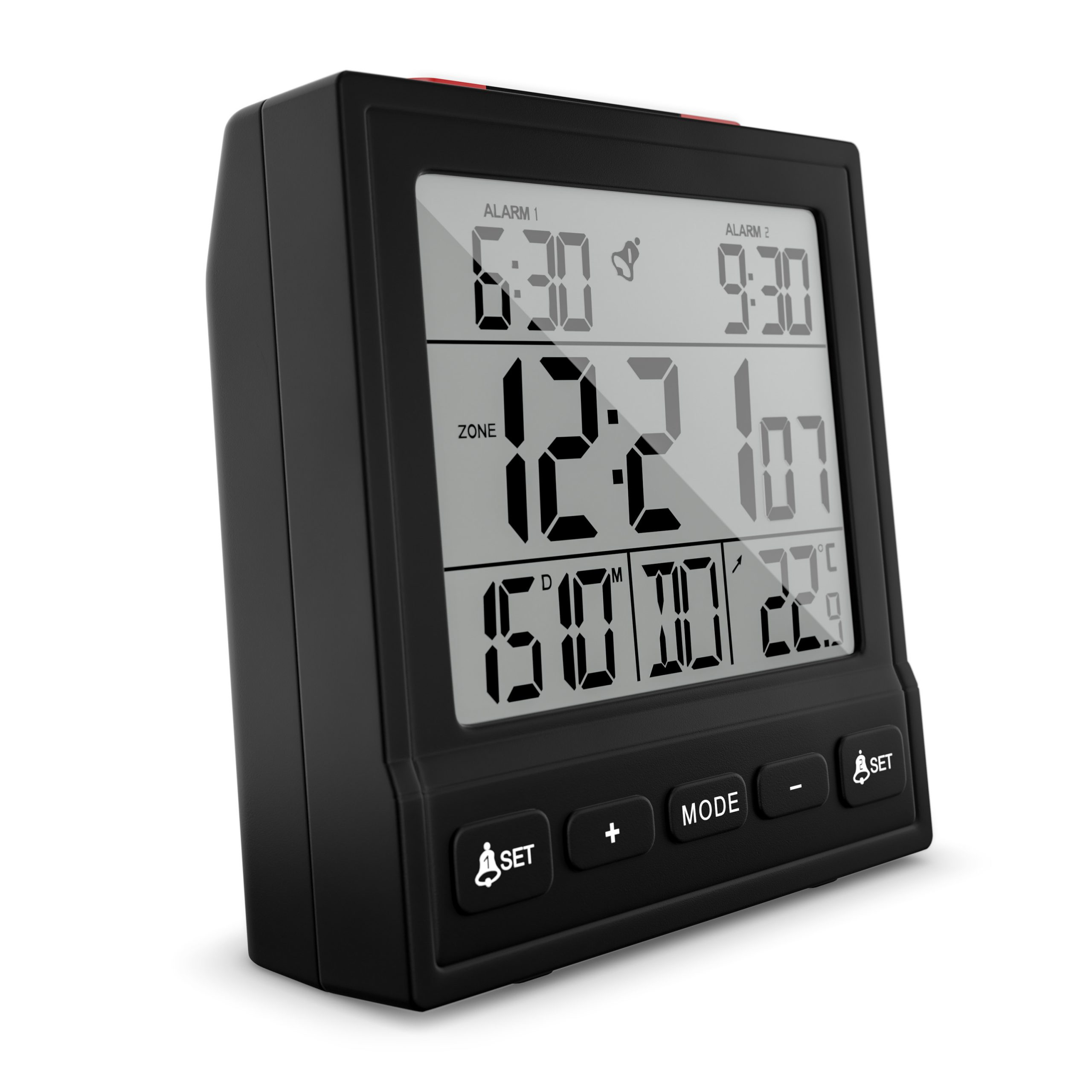 Mebus 25581 - Digitaler Wecker - Quadratisch - Schwarz - 12/24 h - F - °C - Beide Geschlechter, Ansicht 4