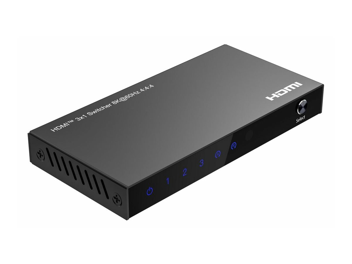 MicroConnect 8Ka60Hz HDMI Switch 3x1 HDCP 2.3 w/Remote control, Ansicht 4