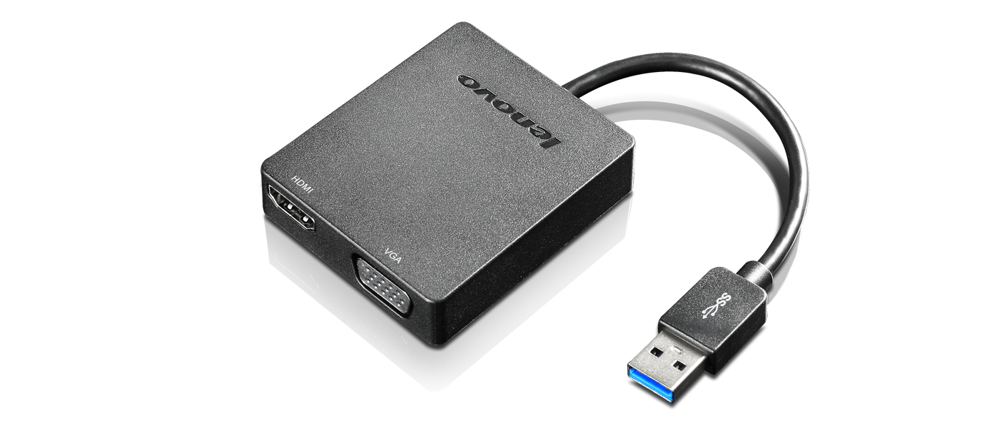 Lenovo Universal USB 3.0 to VGA/HDMI, CB, FCC, ICES, CE-EMC, C-tick, VCCI, BSMI-EMC, KC, Schwarz, 215 mm, 45 g, -5 - 40 °C, 20 - 95 °C