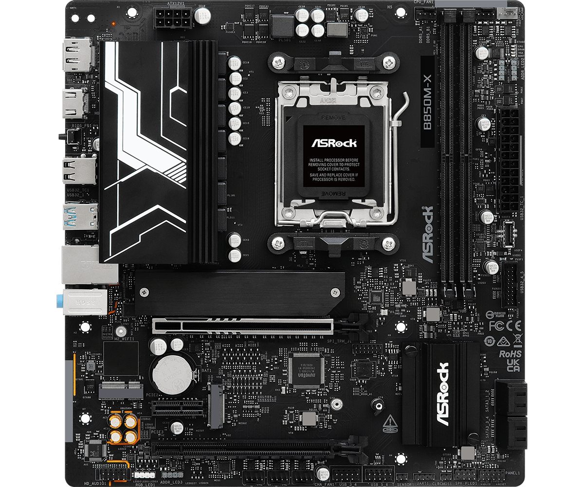 ASRock B850M-X R2.0 - Motherboard - micro ATX - Socket AM5 - AMD B850 Chipsatz - 2.5 Gigabit LAN, Ansicht 2