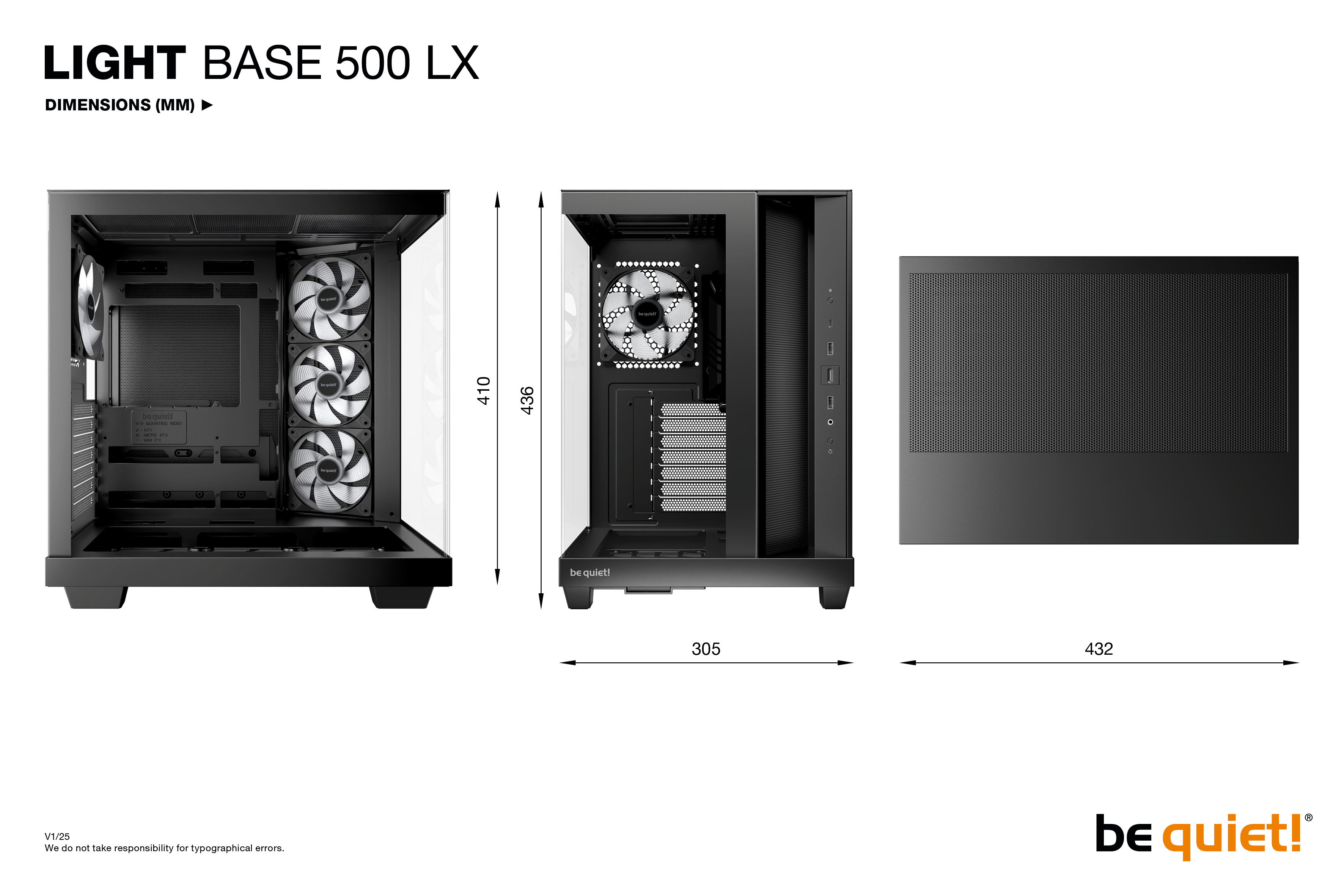 Be Quiet! Geh Light Base 500 LX Black - Gehäuse - ATX, Ansicht 2