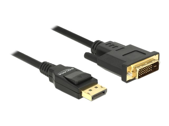 Kabel Displayport 1.2 Stecker > DVI 24+1 Stecker 2 m schwarz Delock