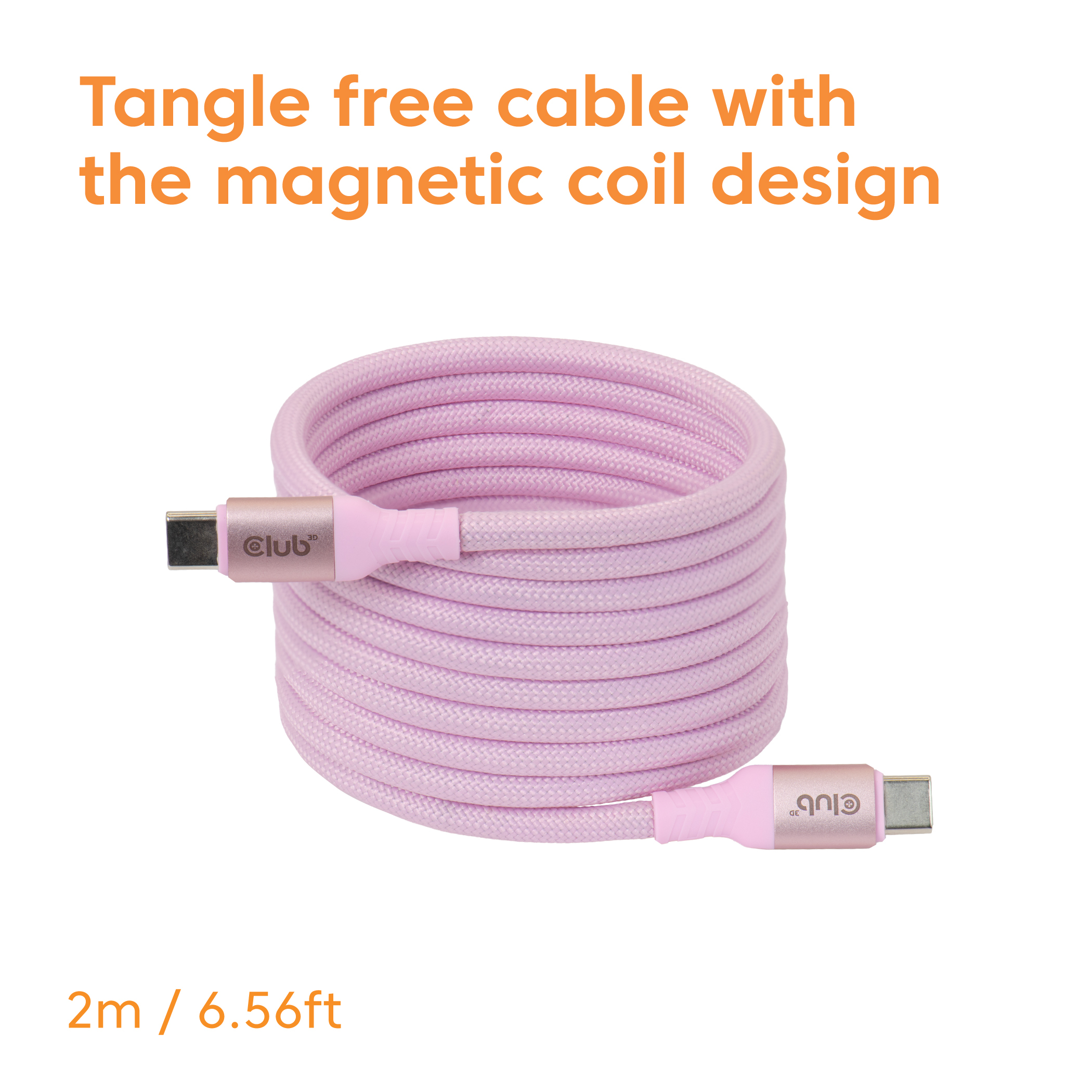 Club 3D Lifestyle USB-C Magnetisches Kabel 240W - Kabel - Digital/Daten, Ansicht 3