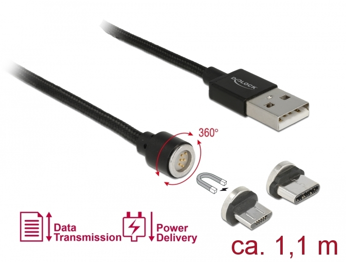 Delock USB-Kabel-Kit - USB 2.0 - 2.4 A - 1.1 m, Ansicht 3