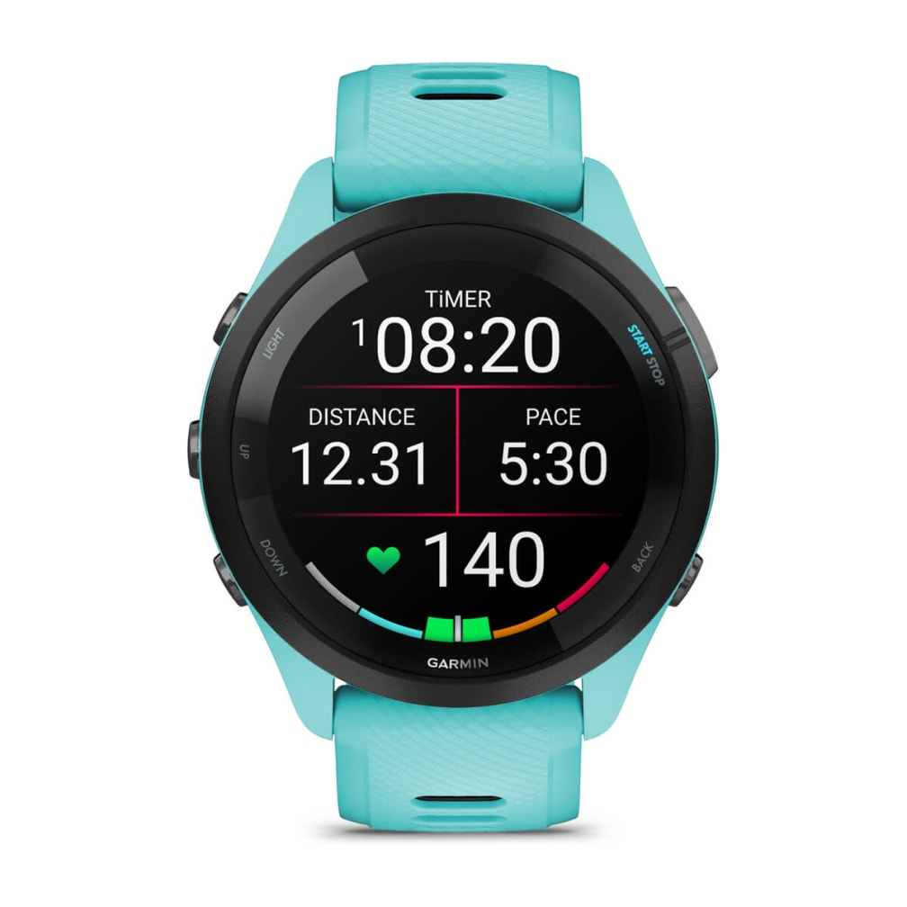 Garmin Forerunner 265 - 46 mm - Aqua - intelligente Uhr mit Riemen - Handgelenkgröße: 135-205 mm - Anzeige 3.25 cm, Ansicht 3