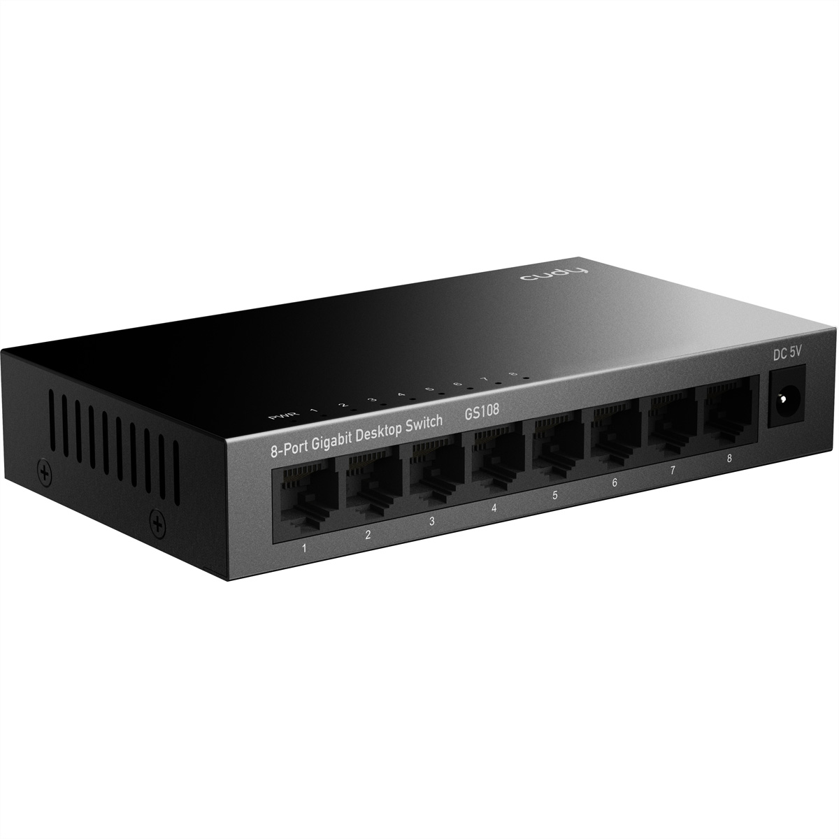 CUDY GS108 Netzwerk-Switch Gigabit Ethernet 10/100/1000 Schwarz - 1 Gbps, Ansicht 2