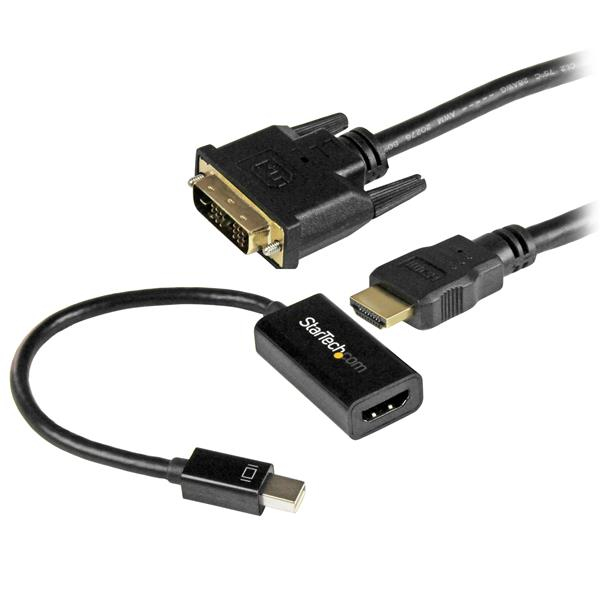 StarTech.com mDP auf DVI Konnektivitäts Kit - Aktives Mini DisplayPort zu HDMI Konverter mit 1,8m HDMI auf DVI Kabel, Kabel, Jede Marke